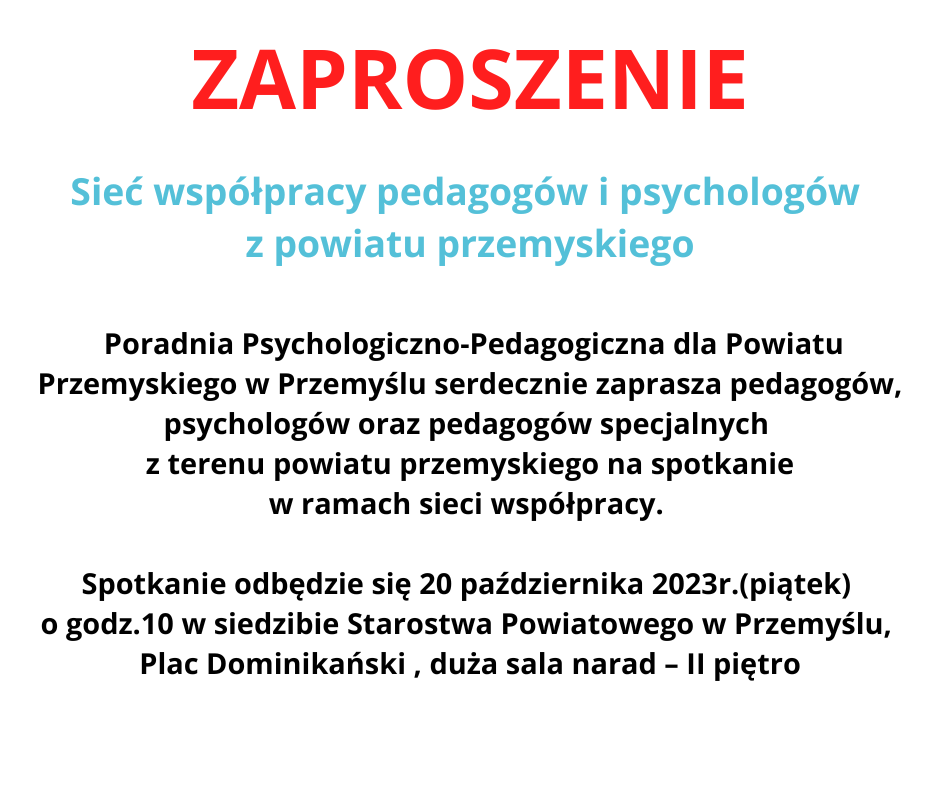 Sieć współpracy pedagogów i psychologów  z powiatu przemyskiego